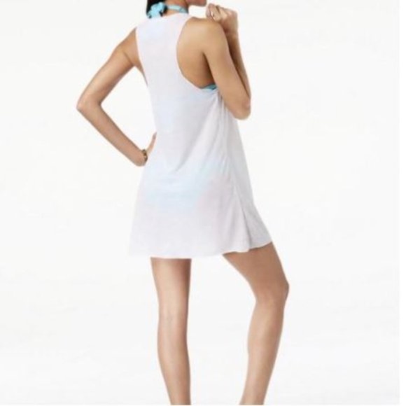 Miken Sheer Tank Dress Swim Cover-Up White M - Picture 2 of 2